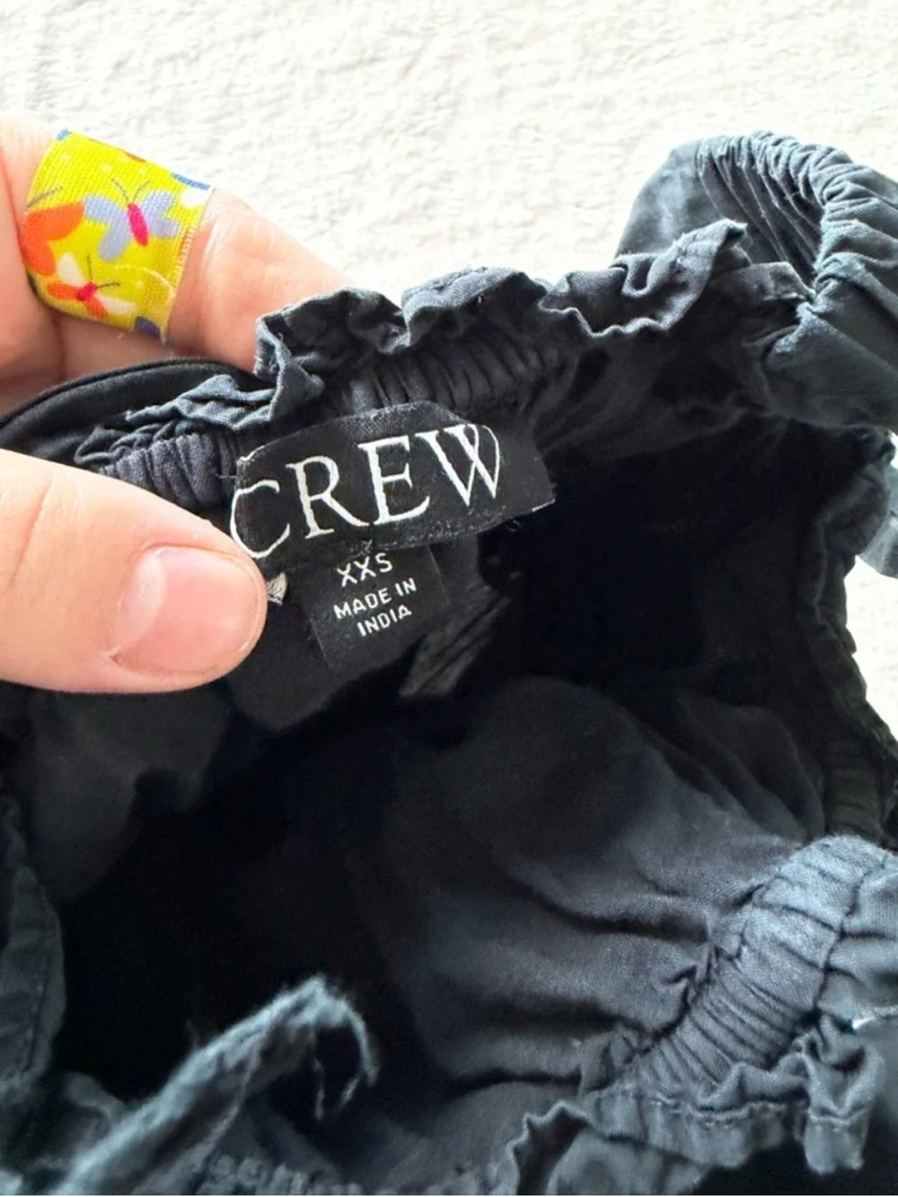 J. Crew Black Smocked Tiered Maxi Dress